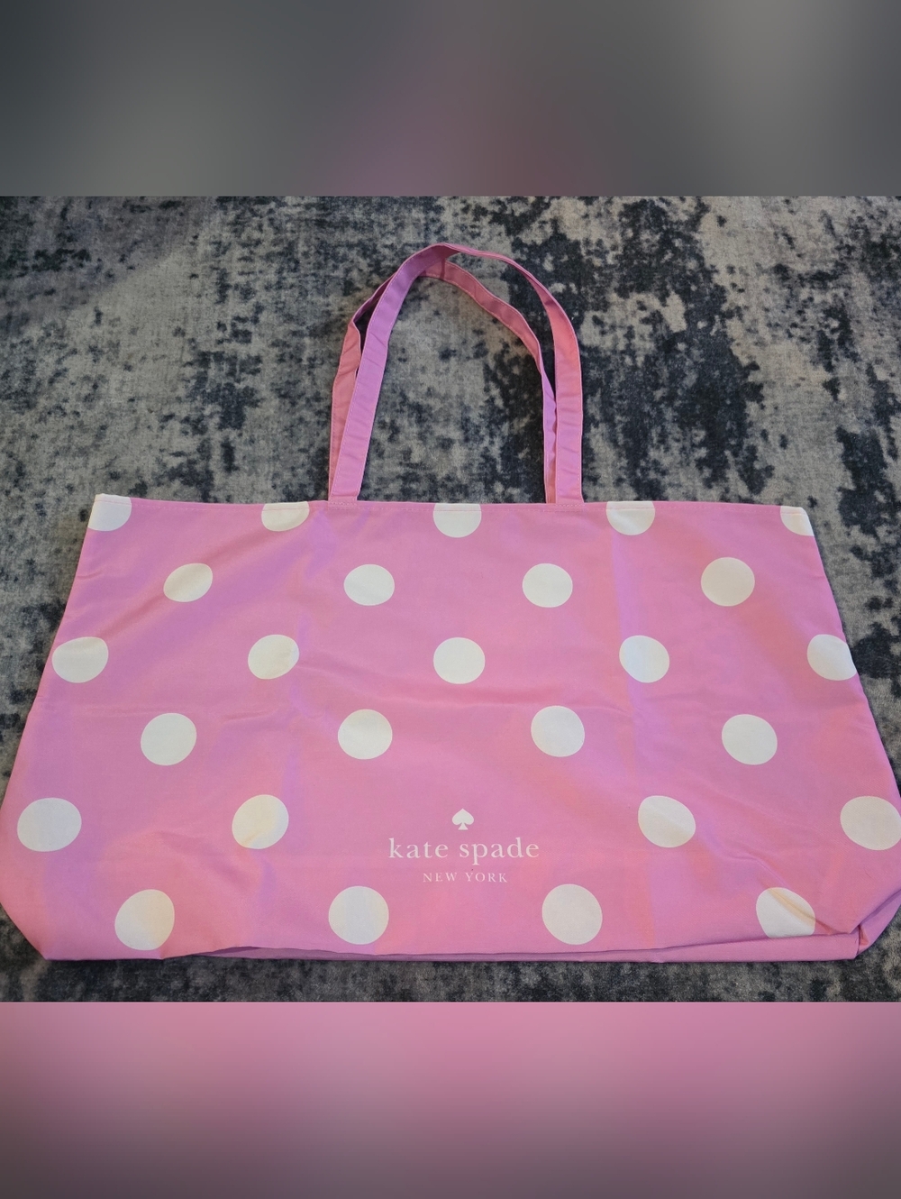 Kate Spade Large pink and white polka dot tote Bag